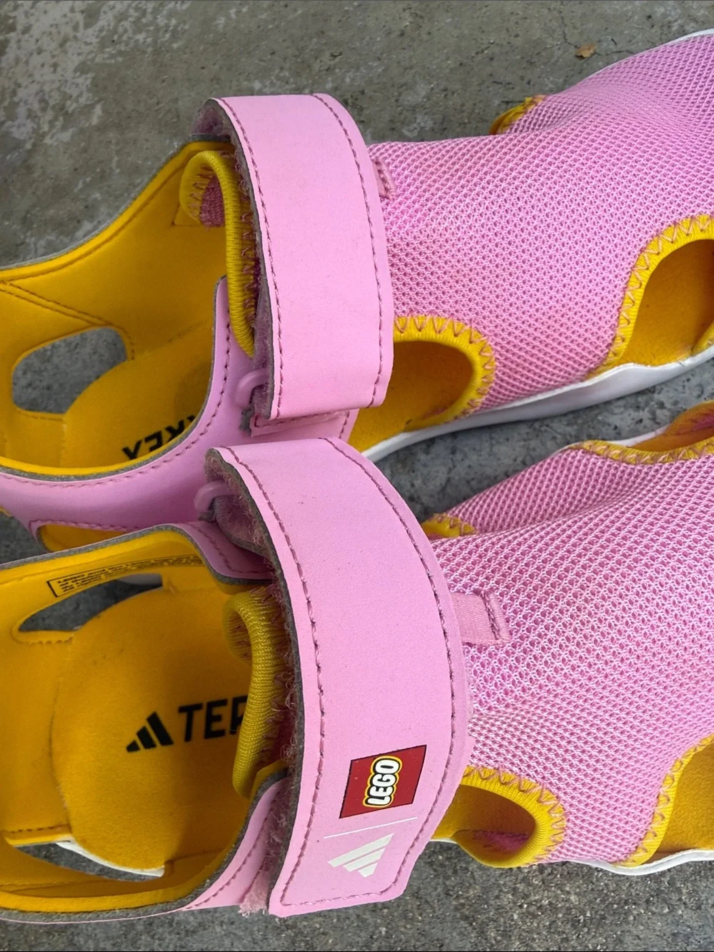 adidas Kids Pink and Yellow LEGO Sport Sandals